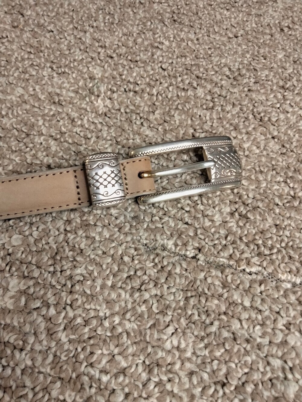 Brighton Vintage Western Belt Leather B2828 Size 36 XL Tan Brown Crafted In USA - Picture 4 of 9